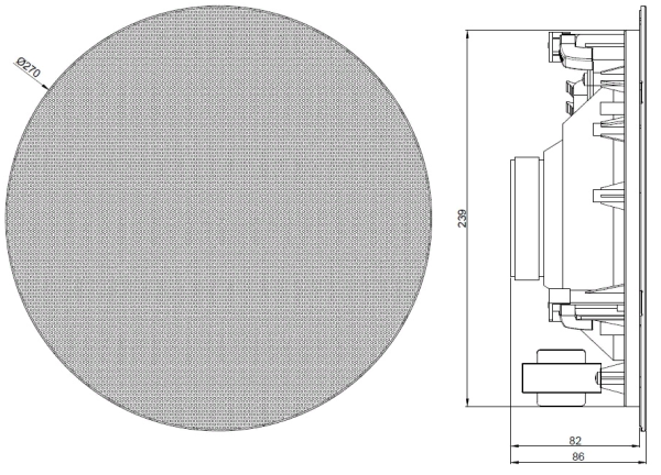 AUDAC CIRA824/W, двухполосная, встраиваемая потолочная акустическая система